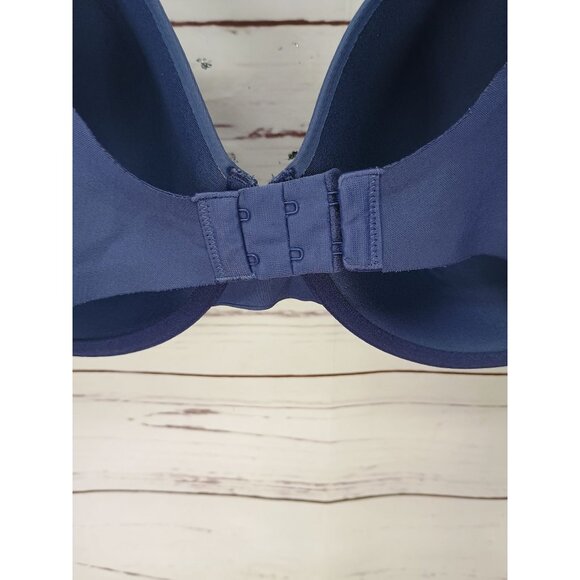 Warners Womens Contour Underwire Bra 40D Navy Blue Adjustable Straps - Picture 3 of 5